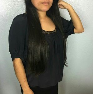 Rebecca Taylor | Black Silk Blouse